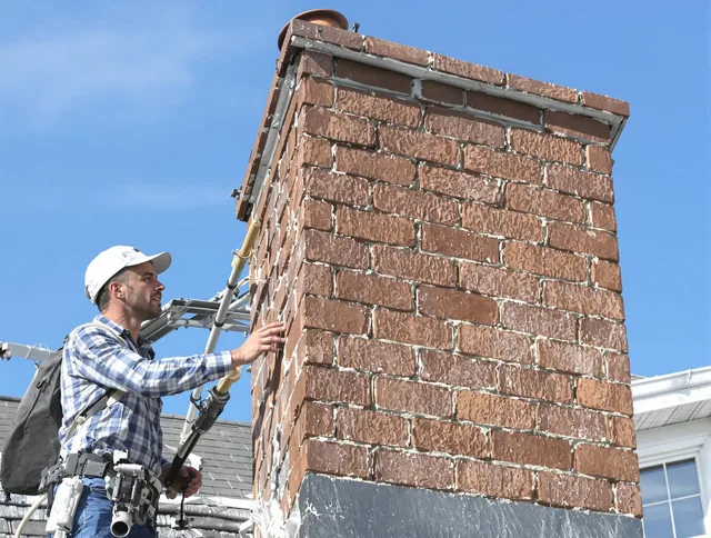 Brickwork for a chimney rebuild by Bedford Chimney Sweep in Bedford, MA