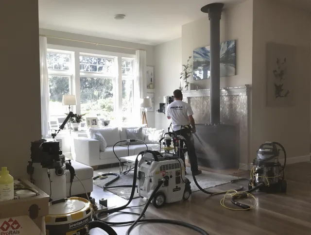 Soot removal service by Bedford Chimney Sweep for a fireplace in Bedford, MA
